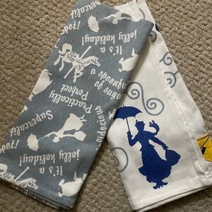 Set of 2 Mary Poppins themed kitchen towels